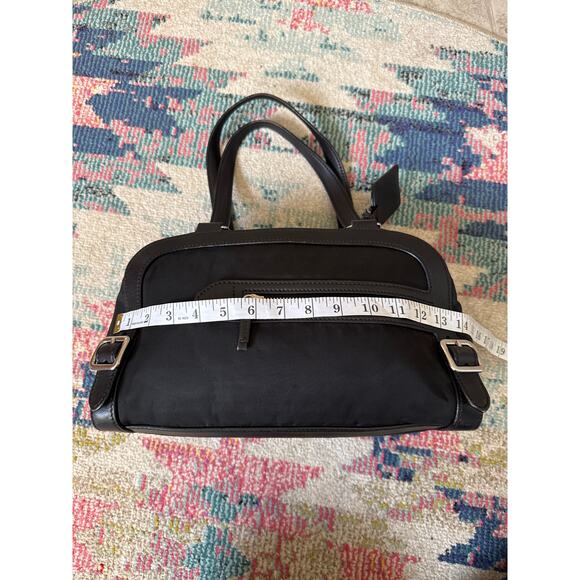 Prada Bauletto Black Nylon Leather Shoulder Bag With Authentication Card - Picture 12 of 16